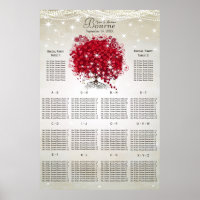 Apple Red Heart Leaf Tree Seating Chart
