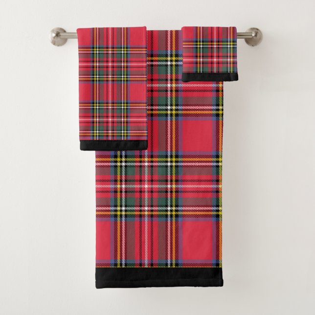 Apple Red Plaid 3 Piece Bath Towel Set (Insitu)