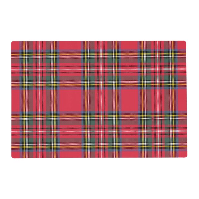 Apple Red Plaid Paper Placemats (Front)