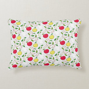 Apple Red Yellow Green Fruit Graphic Art Modern Accent Pillow