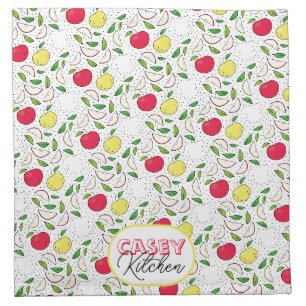Apple Red Yellow Green Fruit Graphic Art Modern Cloth Napkin
