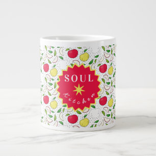 Apple Red Yellow Green Fruit Graphic Art Modern Giant Coffee Mug