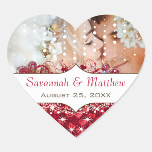 Apple Red Your Photo Romantic Heart Leaf Heart Sticker