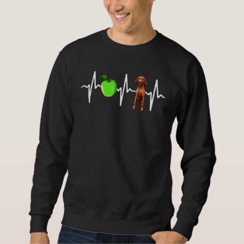 Apple Redbone Coonhound Heartbeat Dog Sweatshirt