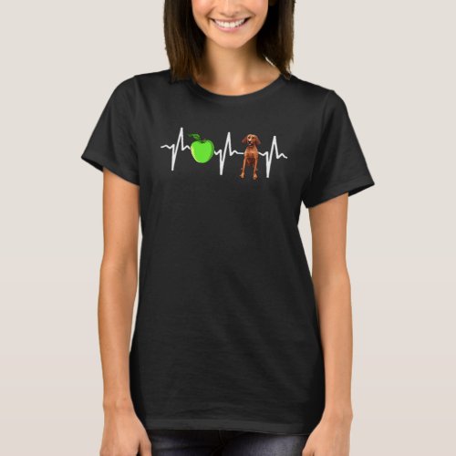 Apple Redbone Coonhound Heartbeat Dog T_Shirt