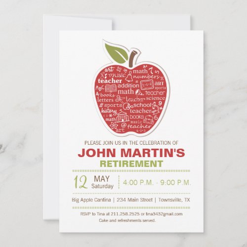Apple Retirement Invitation