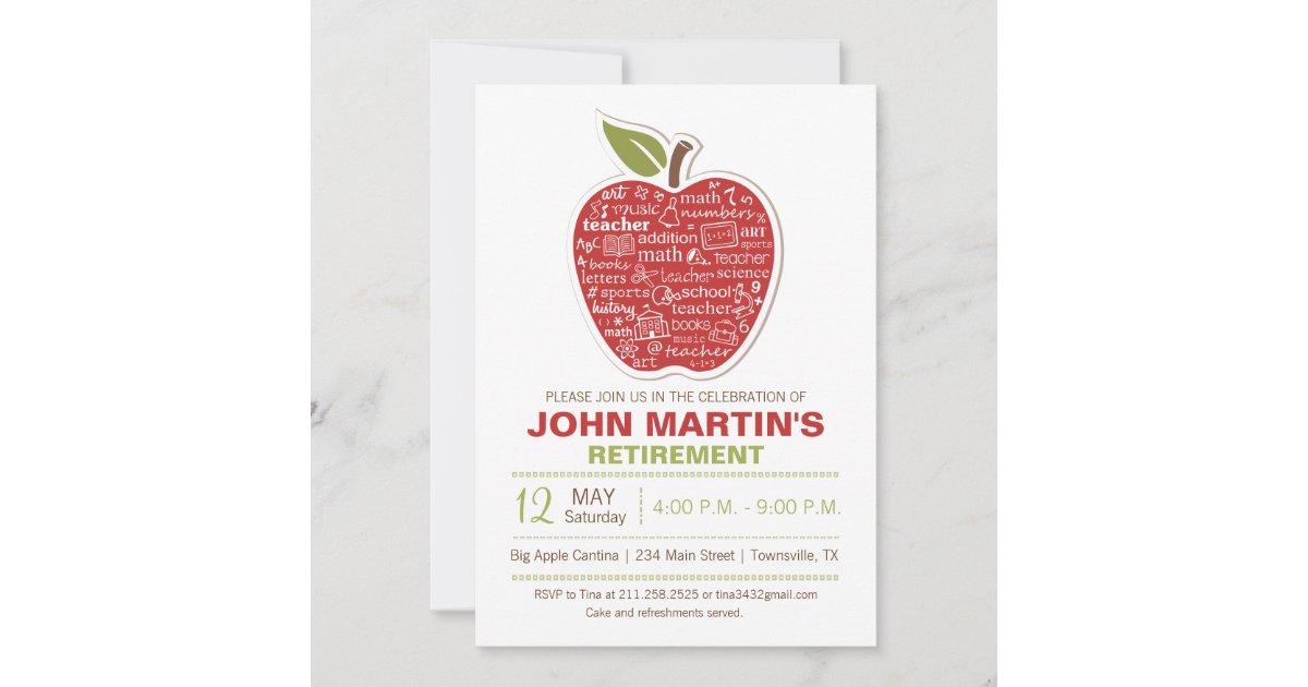 Apple Retirement Invitation | Zazzle