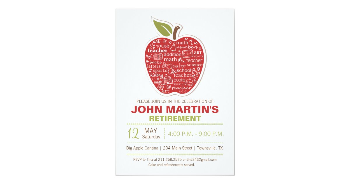 Apple Retirement Invitation | Zazzle.com