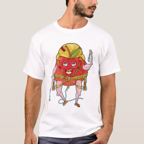 Apple Rock Climber Funny Fruit T_Shirt