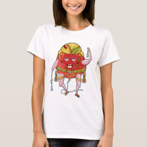 Apple Rock Climber Funny Fruit T_Shirt