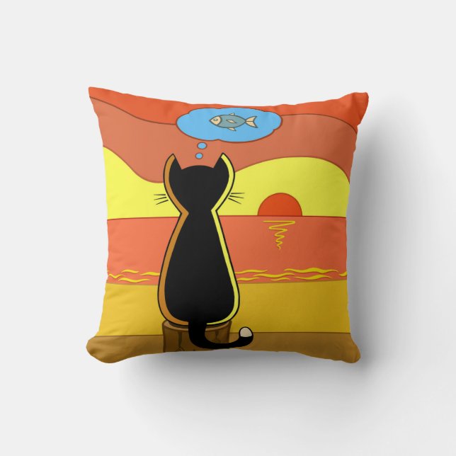 Apple’s Fishy Idea Throw Pillow (Front)