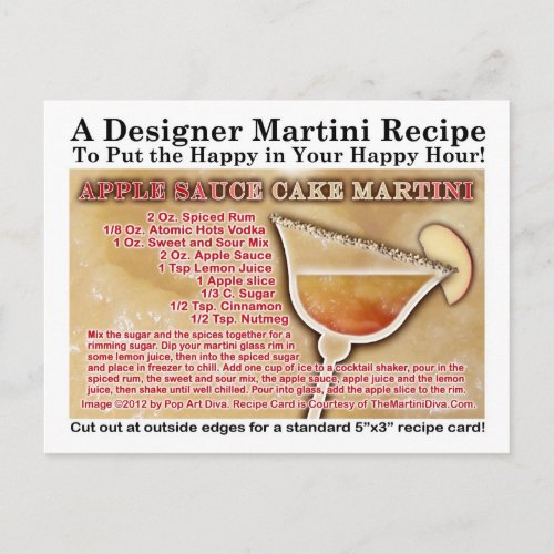 Apple Sauce Cake Martini Recipe Postcard