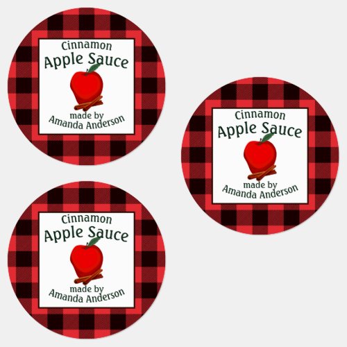 Apple Sauce Cinnamon Preserves Plaid C Food Label