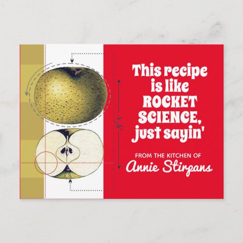 Apple science cooking baking cookbook recipe card