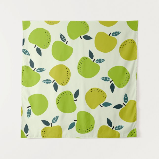 Apple seamless pattern. Fruit theme illustration.a Tapestry (Front)