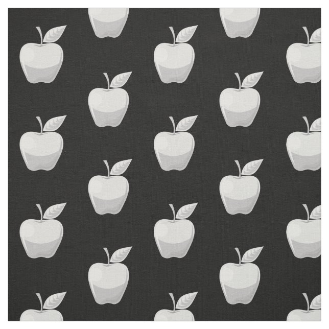 Apple Silver Pattern Fabric (Swatch)