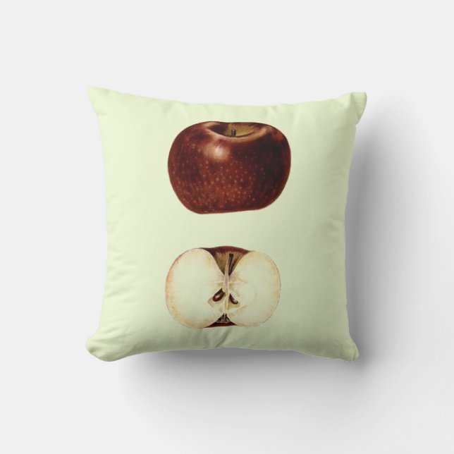 Apple Slice Customizable Throw Pillow (Front)