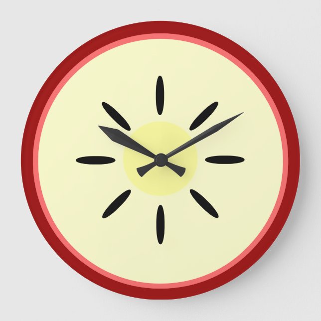Apple Slice Large Clock (Front)