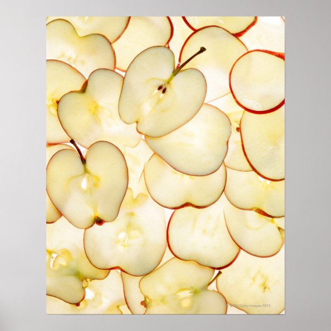 apple slices backlit and arranged in abstract poster (Front)