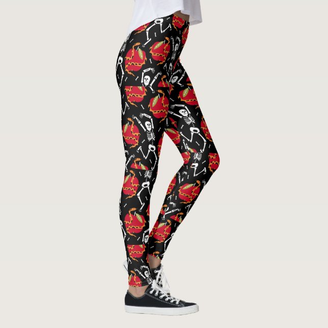 Apple Snakes and Dancing Skeltons | Halloween Leggings (Right)
