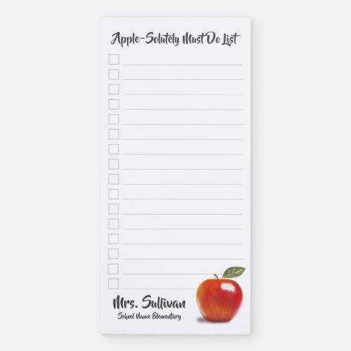 Apple_Solutely Must Do List Red Apple Teacher  Magnetic Notepad