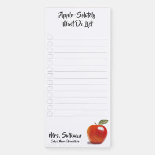 Apple-Solutely Must Do List Red Apple Teacher Magnetic Notepad