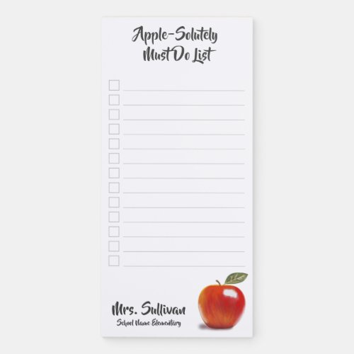 Apple_Solutely Must Do List Red Apple Teacher  Magnetic Notepad