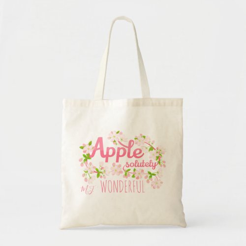 Apple_solutely Wonderful  Apple Pun Tote Bag