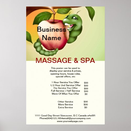 Apple Spa Massage Beauty Salon Poster