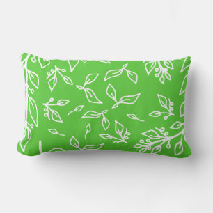 Apple Spring Green Floral Lumbar Pillow