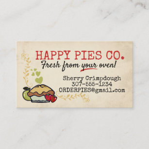 Apple strawberry pie fruit pies bakery baking business card