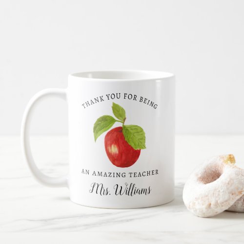 Apple Teacher Appreciation Name Mug Gift