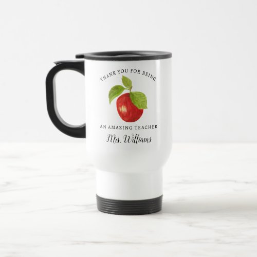 Apple Teacher Appreciation Name Travel Mug Gift