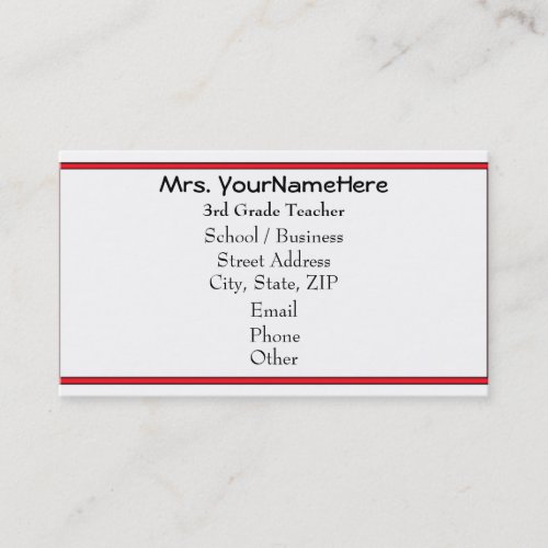 Apple Teacher Business Card