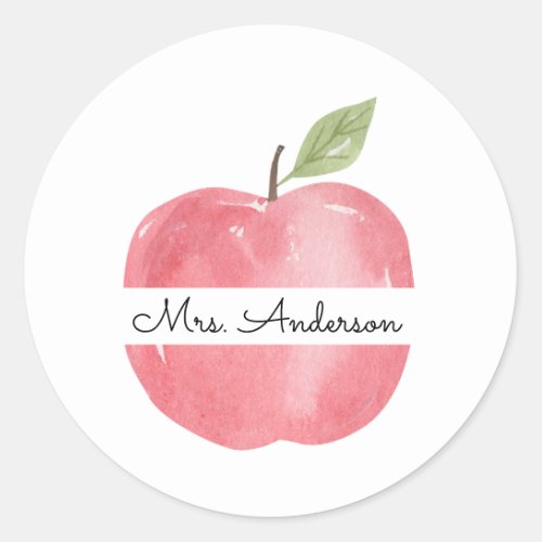 Apple Teacher Classic Round Sticker