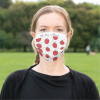 Apple Teacher Confetti Heart Pattern Cloth Face Mask