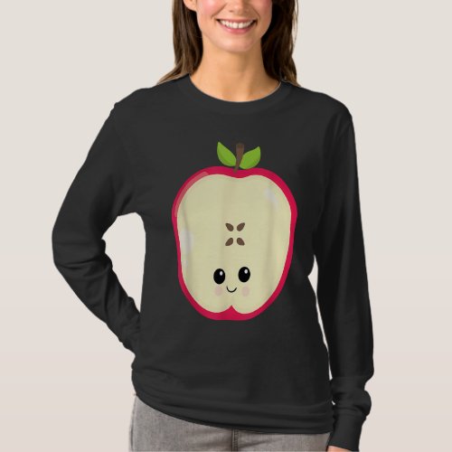 Apple Teacher Face Shirt Funny Food Foodie Kids Sc