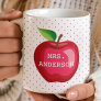 Apple Teacher Gift Personalized Polka Dots Coffee Mug