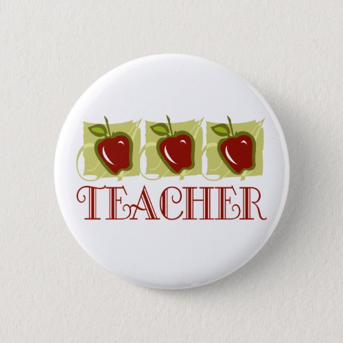 Apple Teacher School Gift Pinback Button