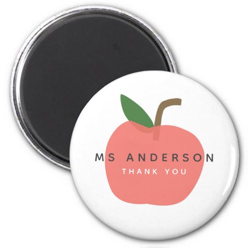 Apple Teacher Thank You Modern Scandi Cute Magnet