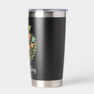 Apple Teacher Tumbler Personalized Floral Apple