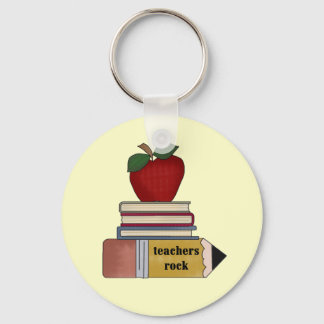 Apple Teachers Rock Tshirts and Gifts Keychain