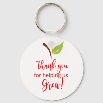 Apple Thank You For Helping Us Grow Teacher Keychain by GenerationIns at Zazzle