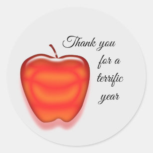 Apple Thank You Great Year Teacher Appreciation Classic Round Sticker