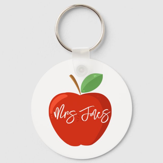 Apple thank you teacher gift key ring (Front)