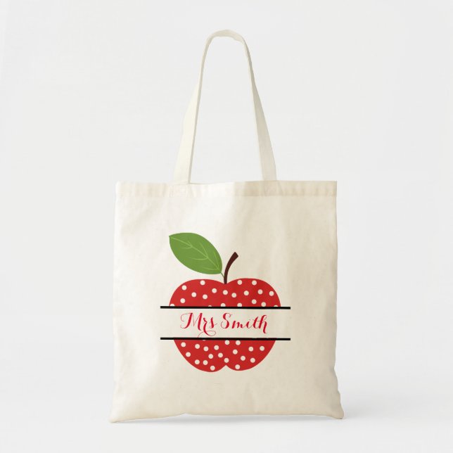 Apple  thank you teacher tote bag (Front)
