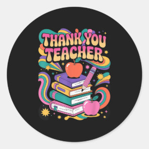 Apple Thank You Teachers Teacher Motivational Appr Classic Round Sticker