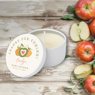Apple Theme Cute Fall Baby Shower Thank You Mini Candle Favors