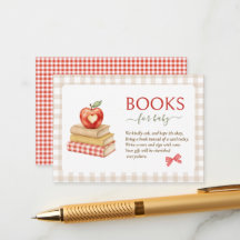 Apple theme red gingham Baby Shower books for baby