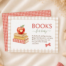 Apple theme red gingham Baby Shower books for baby